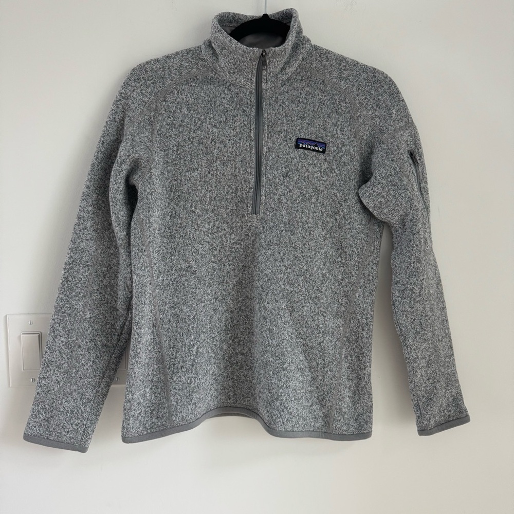 Patagonia Women's Better Sweater 1/4 Zip Fleece Lined Pullover Gray Sz Small